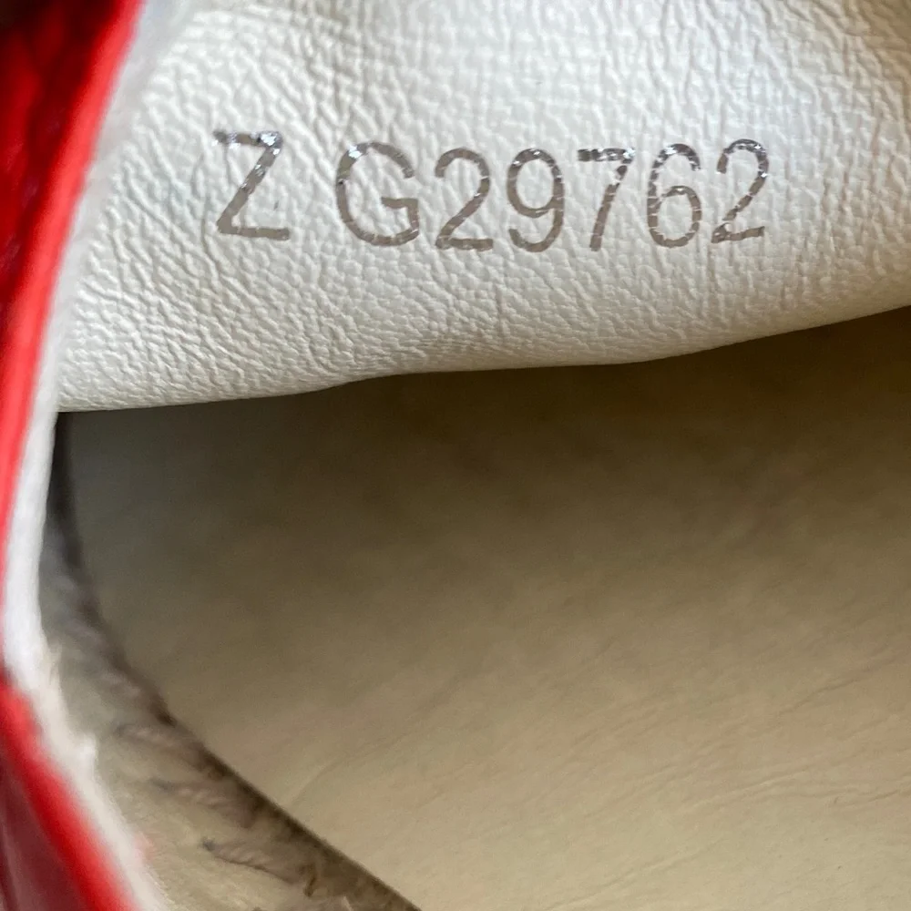 CHANEL coral red Lambskin CC Espadrilles